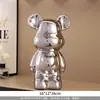 Adornos de Oso Corazón de Alta Calidad de 28 cm Cerámica Galvanizado Sala de Estar Gabinete de TV Adornos de Lujo Accesibles Decoración Regalos