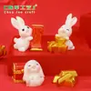 Adornos de paisaje en miniatura, conejo lindo de Año Nuevo animal, conejo adorable de jardín de paisaje en miniatura, accesorios de adornos de resina