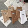 Calcetines de punto para mujer, estilo japonés, color liso, longitud media, cálidos, para otoño e invierno, deportivos, antiolor, holgados