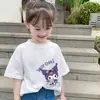 Camiseta de Algodón 100% de Manga Corta, Estilo Nuevo de Verano, Corte Holgado, con Dibujos Animados, a la Moda, para Niñas, Camiseta de Anime de Moda