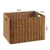 Grande cesta de armazenamento com trama semelhante ao rattan, no estilo INS da moda, perfeita para organizar armários e guarda-roupas, e para armazenamento simples na sala de estar