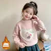 Suéter Infantil Outono Inverno 2026 Novo Fofo Crianças Espessado Tricô Camada Base Menina Bebê Forro com Pelúcia Suéter de Lã