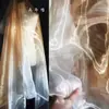 Accesorio de Hilo de Cristal Color Café Dorado Malla de Luz de Agua Alta Densidad Organza Dura Hecho a Mano DIY Arreglo Tejido de Diseñador