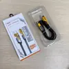 Cable de datos trenzado cuatro en uno mecha amarillo dos a dos empaque alambre de carga rápida uno a cuatro soporte interior de blíster caja de color