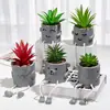Planta en maceta de muñeca colgante estilo INS, adorno de planta artificial de cactus suculento para escritorio, decoración creativa para el hogar