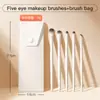 Conjunto de Pincéis para Sombra Yuncai 8 Peças 10 Peças Pincel Chanfrado para Delineador Pincel para Sombra do Nariz Maquiagem para Olhos Pincel de Detalhe Blush para Olho de Bicho Iniciante