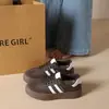 Zapatos deportivos casuales para mujer, tenis, zapatos retro blancos de suela gruesa para mujer 2026, zapatos casuales ligeros nuevos, zapatos de entrenamiento alemanes, zapatos de lona