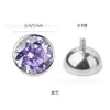 Bisagra de Aleación de Titanio F136 Zircón Redondo Rosca 0.9 Tornillo para Oreja Tornillo para Labio Cabezal de Repuesto Rosca Interna 0.9 Hilo Accesorios de Joyería para Piercings