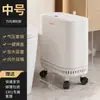 Cubo de basura doméstico 2026 con patas de soporte para bolsa de presión de aire, cubierto, para espacios estrechos, adecuado para baño e inodoro, papelera incorporada
