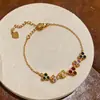 Pulsera de Cubo de Azúcar con Incrustaciones de Circonita Estilo Dulce y Femenino, Lujo Ligero y Sensación de Alta Gama, Fresca y Versátil, Exquisita Joyería de Mano para Mujeres