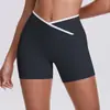 Pantalones de Yoga Ajustados Sin Costuras en Stock con Top Deportivo de Color Contrastante, Pantalones Anchos de Cintura Alta Cruzada para Deporte y Fitness Femenino
