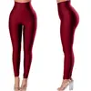 Leggings Súper Elásticos Brillantes de Cintura Alta Control de Abdomen Pantalones Elásticos Ajustados Brillantes
