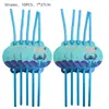 Banderines de Fiesta, Decoraciones Colgantes en Espiral, Decoraciones con Globos, Decoraciones de Papel para Fiesta de Cumpleaños con Temática Azul de Lilo y Stitch