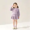 Conjunto de Falda para Niña Otoño/Invierno 2026, Nueva Moda Estilo Coreano Tejido Suéter Hueco de Bolas para Bebé Conjunto de Dos Piezas