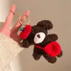 Estilo Coreano Lazo Hecho a Mano Oso de Perlas Lindo Cuerda para Teléfono Móvil Llavero Colgante de Muñeca Colgante de Gama Alta