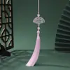 Pendientes Colgantes Antiguos con Borla de Abanico Degradado Joyería para Orejas Hanfu Oreja Decoración Antigua Hecha a Mano Abanico de Flores Nube Fluyente Colgantes Decorativos
