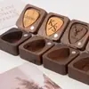 Artefato de Armazenamento de Palhetas de Guitarra Madeira Maciça Noz DIY Caixa de Palhetas Caixa de Madeira Artesanal Acessórios para Guitarra Portátil