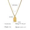 Celebridade da Internet Europeia e Americana Mesmo Estilo INS Estilo 18K Ouro Colar de Aço Inoxidável Corrente de clavícula feminina de alto estilo retrô pequeno quadrado pingente