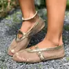 Nuevas Sandalias Planas de Malla para Mujer Talla Grande Verano 2026, Estilo Europeo y Americano, Ligeras y Cómodas para Danza Ballet