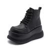 Botas Martin de Solado Grosso para Mulheres 2026 Outono e Inverno Novo Estilo Cano Médio Forradas com Lã Quentes que Aumentam a Altura Versáteis Sapatos Plataforma Estilo Britânico Botas Curtas