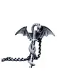 Pingente Cavaleiro Dragão em Prata Esterlina S925 Personalidade Masculina Tendência Estilo Europeu e Americano Pingente Colar de Dragão Joias Vintage Atacado