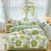 Juego de cuatro piezas de algodón con estampado de aloe vera 2026, juego de tres piezas para dormitorio de estudiante, sábana individual y funda de edredón