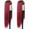 Amazon Europea y Americana Nueva Moda Peluca Cosplay Femenino Peluca Universal Colorida Flequillo Completo Cabello Largo Liso Fibra Química Tocado