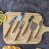 Cuchillo para Queso de Madera de Haya Acero Inoxidable en Stock Transfronterizo, Cuchillo para Queso, Cubiertos Estilo Occidental, Herramienta para Queso de Cocina y Horneado, Cuchillo para Mantequilla