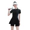 Traje de baño mujer manga corta una pieza falda bóxer deportes entrenamiento conservador pantalones estudiante natación aguas termales traje de baño mayoreo
