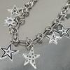 Collar con colgante de estrella de cinco puntas hueca para mujer, estilo retro, estilo Y2K, estilo chic y elegante, con cadena para clavícula.