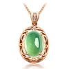 Colgante de amor hueco japonés y coreano, collar de corazón de cristal verde, colgante de piedra de uva, accesorios para clavícula, fabricantes al por mayor