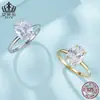 Anillo Aifula de Zirconia Ovalada de 3.5 Quilates Anillo con Piedra Principal para el Día de San Valentín Joyería de Plata de Ley S925 Venta al por Mayor