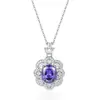 Aliexpress Nuevo Collar de Piedras Preciosas de Colores Huevo de Paloma Moda Lujo Anillo de Diamante de Alto Carbono Pendientes Colgantes Ovalados Venta al por Mayor