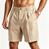 Ropa de hombre transfronteriza: shorts de verano para hombre, shorts de lino estilo 'old money' europeo y americano, shorts casuales versátiles para hombre, adecuados para ir al trabajo