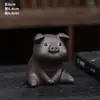 Figuritas de Mascotas de Té de Arcilla Púrpura al por Mayor, Exquisitos Adornos que se Pueden Usar para Criar Cerditos y Cachorros, Mascotas de Té Mini Lindas Creativas y Juguetes de Té