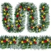 Decorações de Natal 50CM Guirlanda de Natal 2,7m Trepadeira de Natal Decoração de Porta Pendente de Porta Pendente de Parede 80cm Guirlanda de Natal