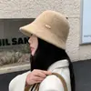 Nuevo Sombrero de Cubo Otoño e Invierno Mezcla de Lana Sombrero de Pescador para Mujer Hace que la Cara se Vea Más Pequeña Versátil Moda Irregular Ala Ancha Sombrero Cálido