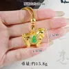 Colar de Cavalo de Ouro de Areia Vietnamita Mais Vendido, Pingente de Cavalo do Zodíaco em Cobre Dourado Antigo com Zircônia, Fornecedor de Joias de Cavalo Tang Chinês