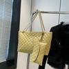 Bolso Tote de Gran Capacidad Simple para Mujer de Moda Bolso de Mano Rombo Cadena Casual Bolso de Hombro de Todas las Combinaciones de Moda