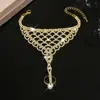 Pulsera geométrica de encaje de circonita de nueva luz de lujo respetuosa con el medio ambiente transfronteriza Cadena de garra de pedrería de alta gama Pulsera de manopla con corona