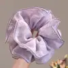Anillo para el pelo de Intestino Grueso Amarillo Femenino Sentido de Atmósfera Malla Burbuja Tocado Cuerda para el pelo de Flor Cuerda para el pelo de Sentido Avanzado Cabeza de Bola Tocado