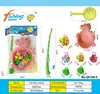 Set de Pesca Infantil Transfronterizo del Sudeste Asiático Juguetes Educativos con Caña de Pescar, Red para Peces, Varios Peces Marinos y Juguetes para el Agua en Empaque de Ampolla