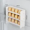 Caixa de Armazenamento de Ovos para Porta Lateral de Geladeira de Cozinha, Porta-Ovos Compartimentado Dedicado, Suporte de Ovos Multicamadas para Conservação da Frescura