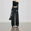 Jeans negros de pierna ancha para mujer, súper ventas primavera 2026, adelgazantes, con caída, hasta el suelo, pantalones de pierna recta estrecha para mujeres petite