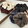 Versión coreana de otoño e invierno vintage franela onda punto anillo para el cabello de intestino grueso moda femenina combinable cuerda para el cabello temperamento goma elástica bola cuerda para el cabello