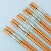 Palillos largos de bambú natural de alta calidad para adultos, palillos domésticos a prueba de moho para una persona, palillos de bambú de color antideslizantes, palillos de hotel