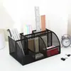 Nueva caja de almacenamiento multi-rejilla metálica de gran capacidad para oficina, libros, lápices, portalápices, almacenamiento simple de escritorio, papelería