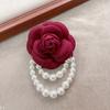 F039 Pulsera Estilo Coreano, Ramillete, Broche Camelia de Doble Uso, Broche de Tela Versátil