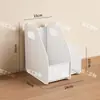 Caixa de suporte de livros expansível com painel perfurado para mesa, uma ferramenta mágica para organizar documentos de papel A4 na mesa do escritório