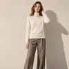 Outono Inverno 2026 Camada Base de Caxemira Gola Alta Suéter Tricotado Feminino Peça Íntima Vazada Camisa Feminina de Caxemira Suéter de Temperamento